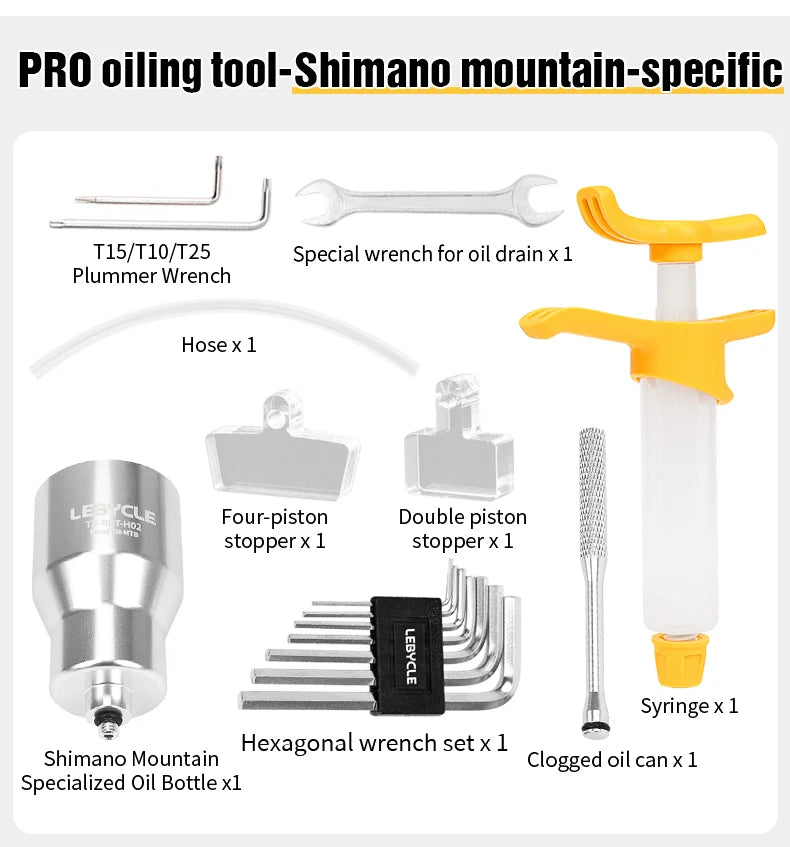 Lebycle MTB Road bicycle Alloy Bleeding kit for Shimano Brake Oil bleed Tool System Use Mineral Oil Brake Tools