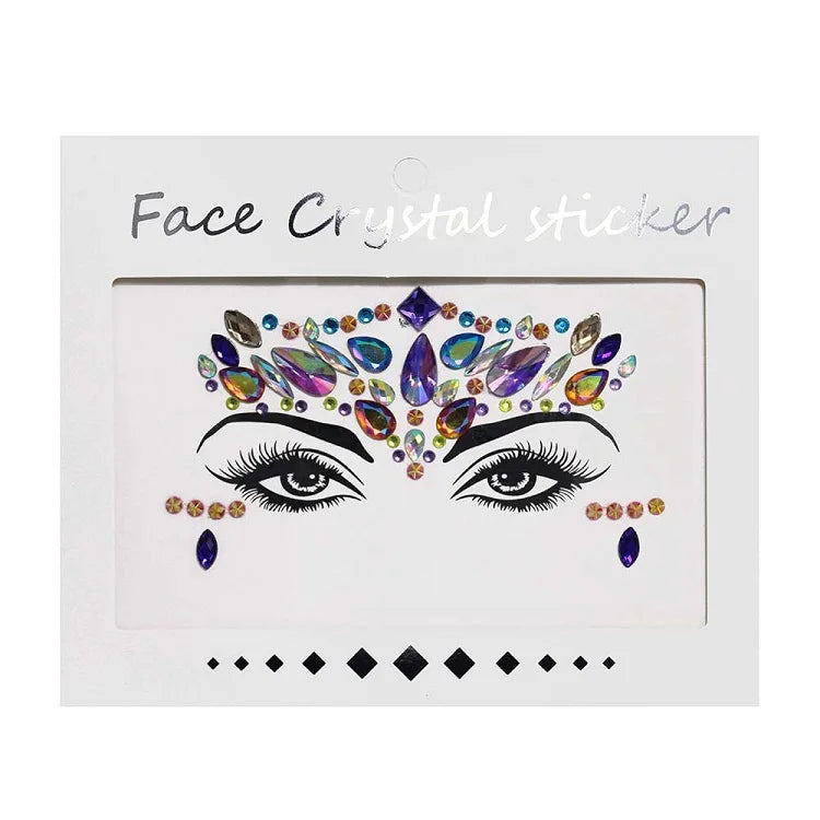 3D Rhinestone Bright Face stickers for festival Glitter Makeup Jewelry Sticker on Face crystals Gems jewels diamonds decoration