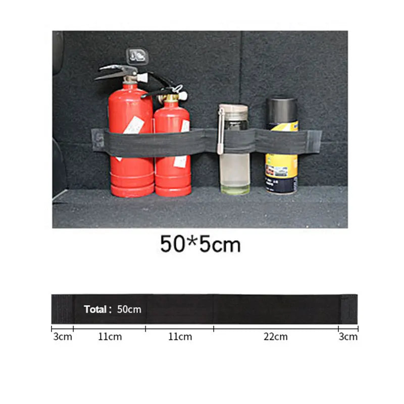 Car Trunk Organizer Elastic Fixing Tape Fire Extinguisher Water Tank Miscellaneous Storage Fixing Tape Cars Storage Accessories
