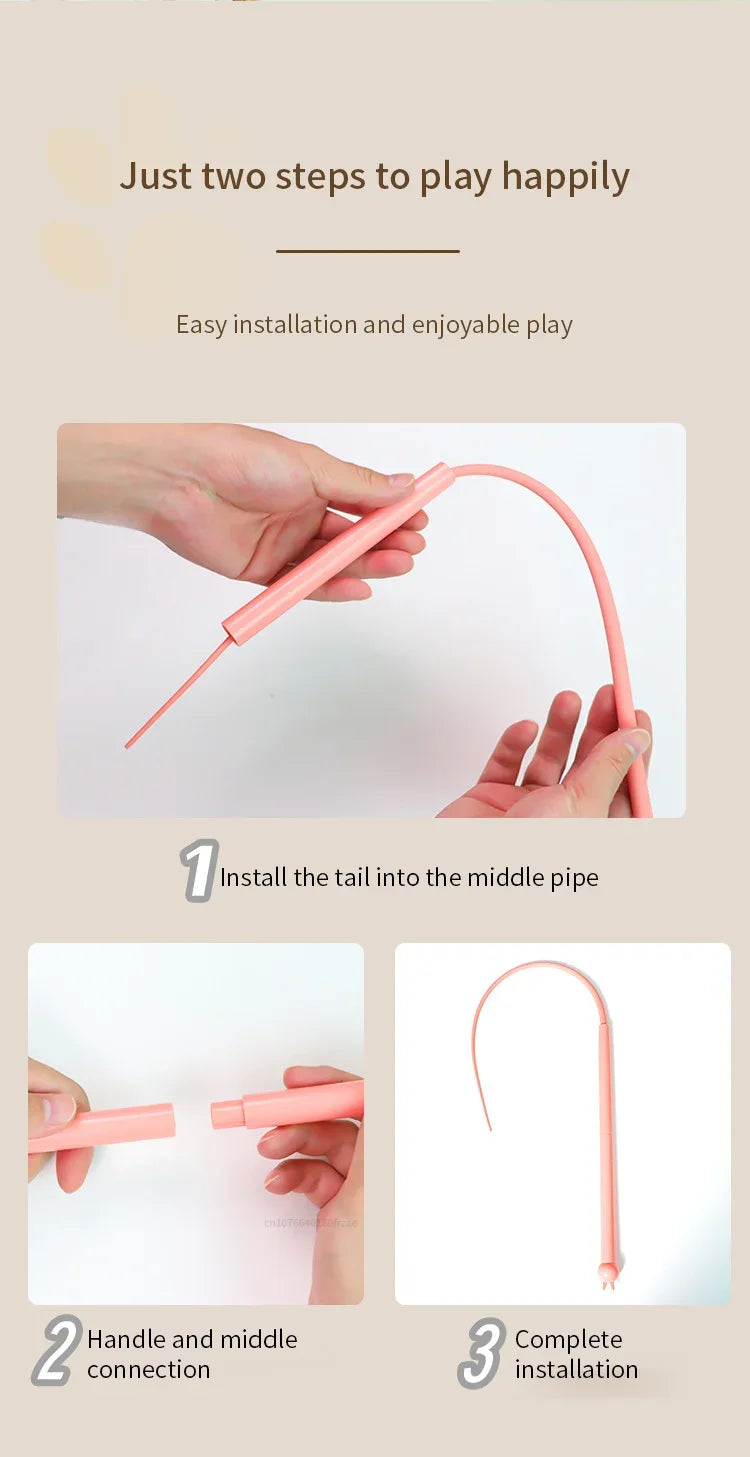 Simulated Mouse Tail Cat Toy Cat Teaser Funny Stick Silicone Long Tail Pet Interactive Toys for Cats Kitten Hunting Pet Products