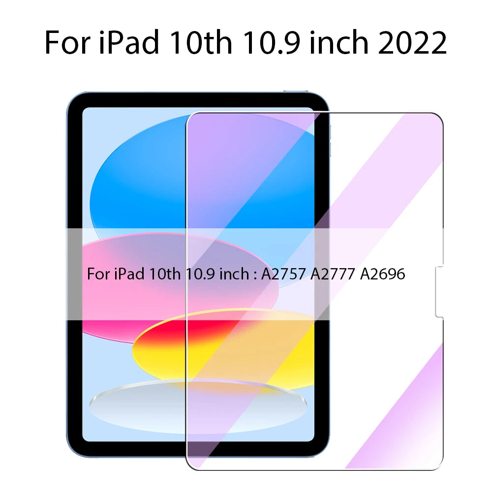 Tempered Glass For Ipad Pro 11 12.9 13 2024 10th 9th Gen Screen Protector For Ipad Air 5 4 Mini 6 10.9 10.2 Film Anti Blue Light