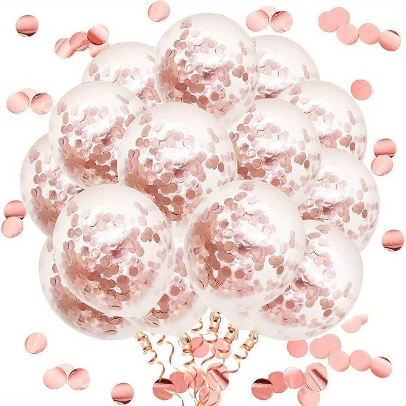 10pcs Gold Confetti Latex Balloons, 12 inch Gold Balloons with Golden Paper Dots for Graduation Wedding Birthday Baby Shower