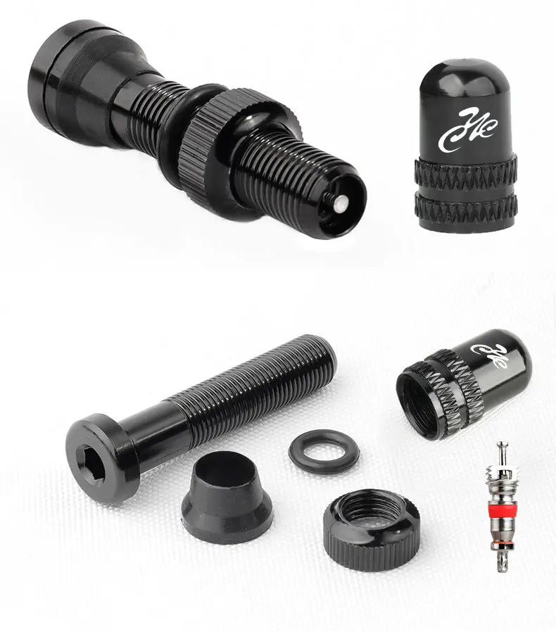 Deemount 2PCS Bicycle Tubeless Schrader Nipple A/V Valves Brass Core CNC Machined Anodized for MTB Road Bike Tubeless Rims