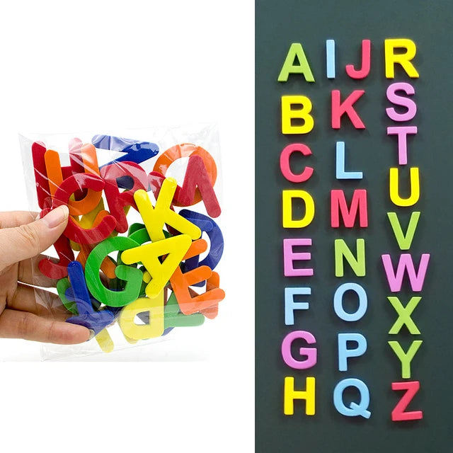 24-76pcs Magnetic Alphabet Letters EVA Foam Refrigerator Stickers Toddlers Kids Learning Spelling Counting Educational Toys Gift
