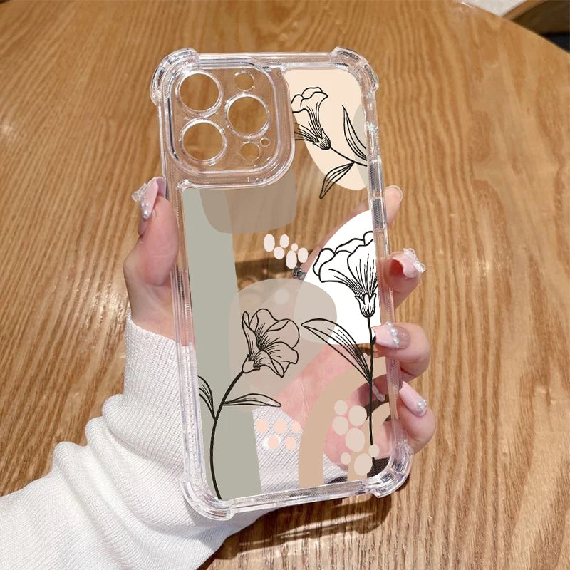 P ixel 8 Pro Plant Flower Transparent Phone Case For Google Pixel 8Pro 7A 8A 6 8 9 6Pro 9ProXL 7Pro 6A 7 9Pro Cover