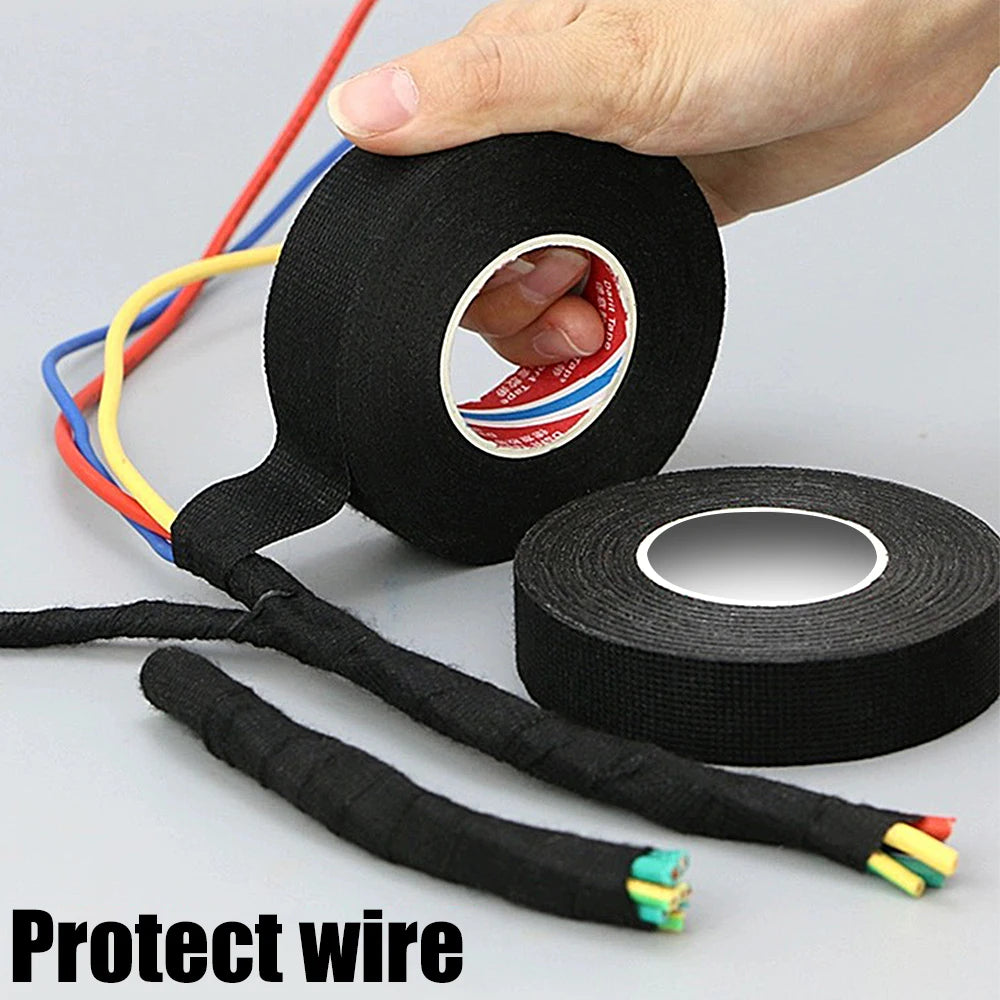Electrical Tape Heat-resistant Harness Bundle Insulation Auto Wiring FabricCloth Wrap Waterproof Cable Organizer Adhesive Tapes