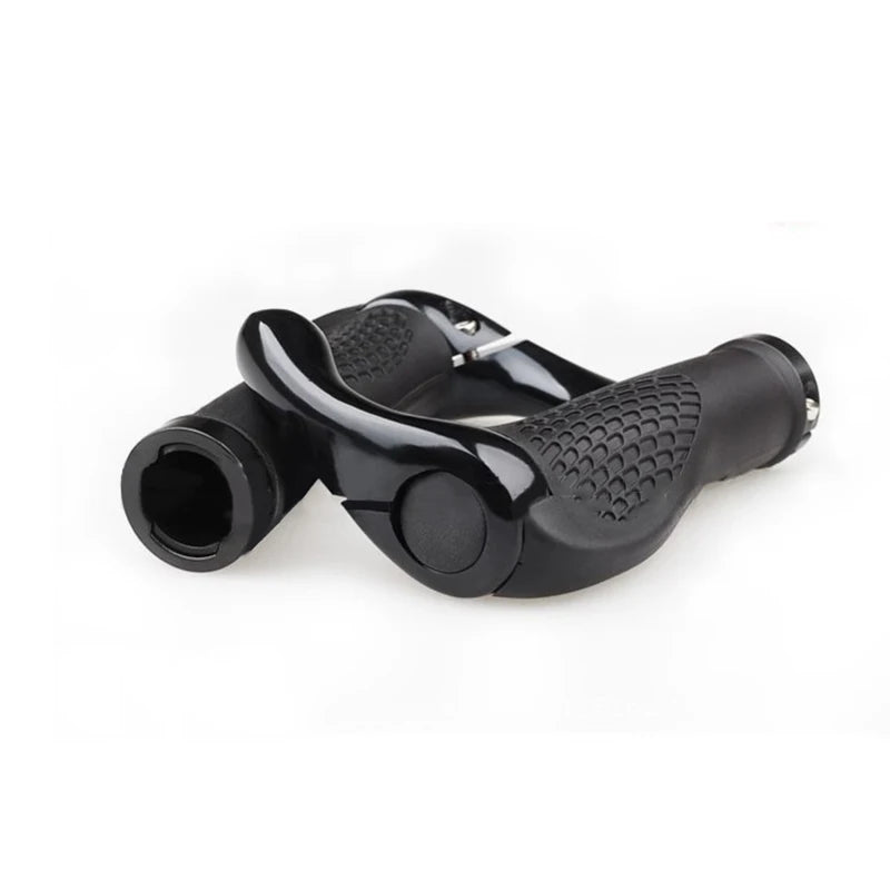 1 Pair Bicycle Handlebar Grip Ergonomic Anti Skid Lock on Handle Cover Aluminum Alloy Rubber Grips MTB Bike Accessories
