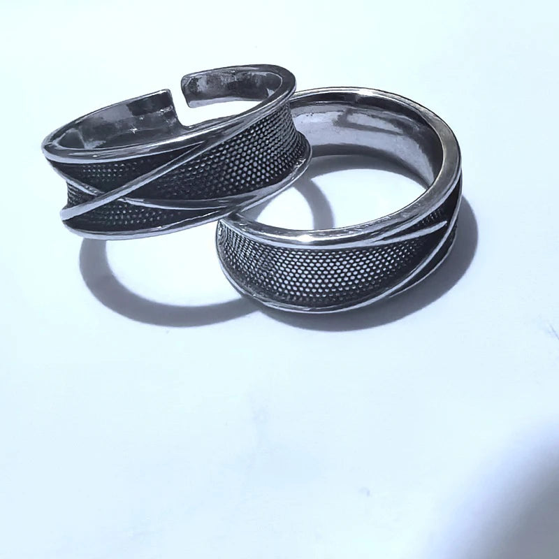 Retro Time Space Goku Black Ring Punk Gothic Open Ring For Men Handmade Unisex Designer Jewelry Accessories Anime Lovers Gift