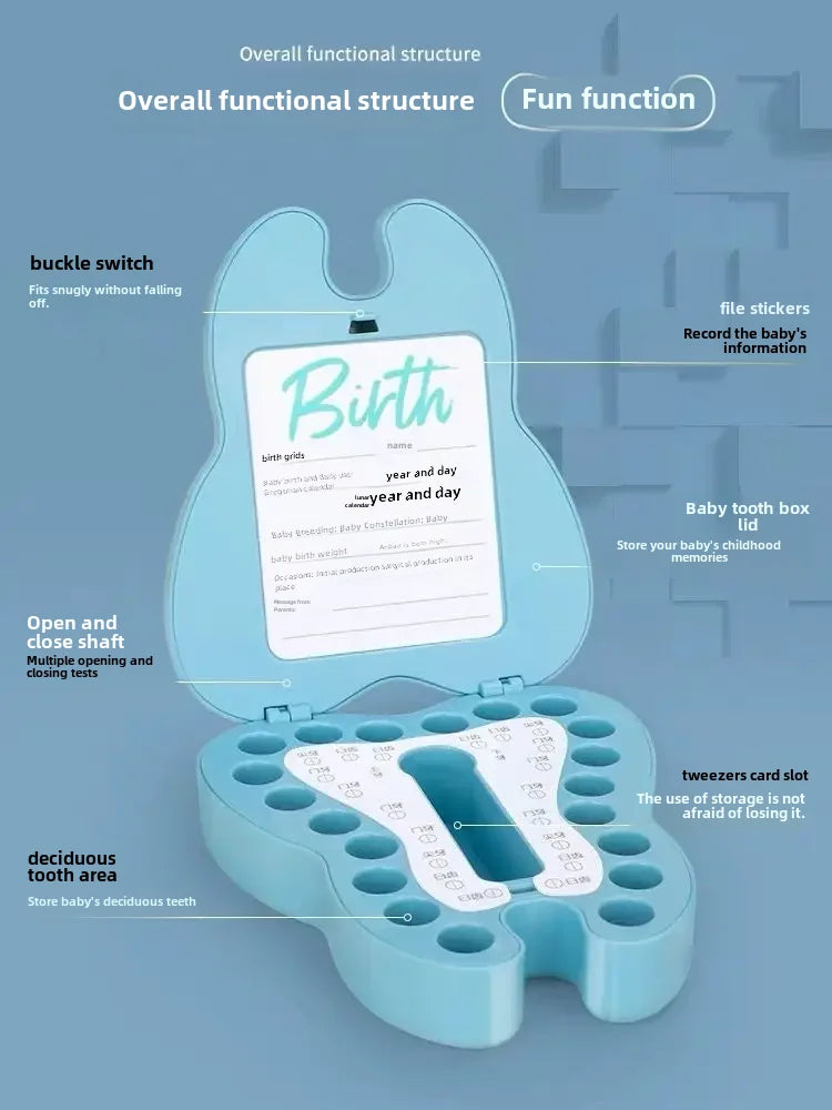Baby Teeth Collection Memorabilia Box Infant Oral Health Record Storage Case Souvenir Box For Newborns Toddlers