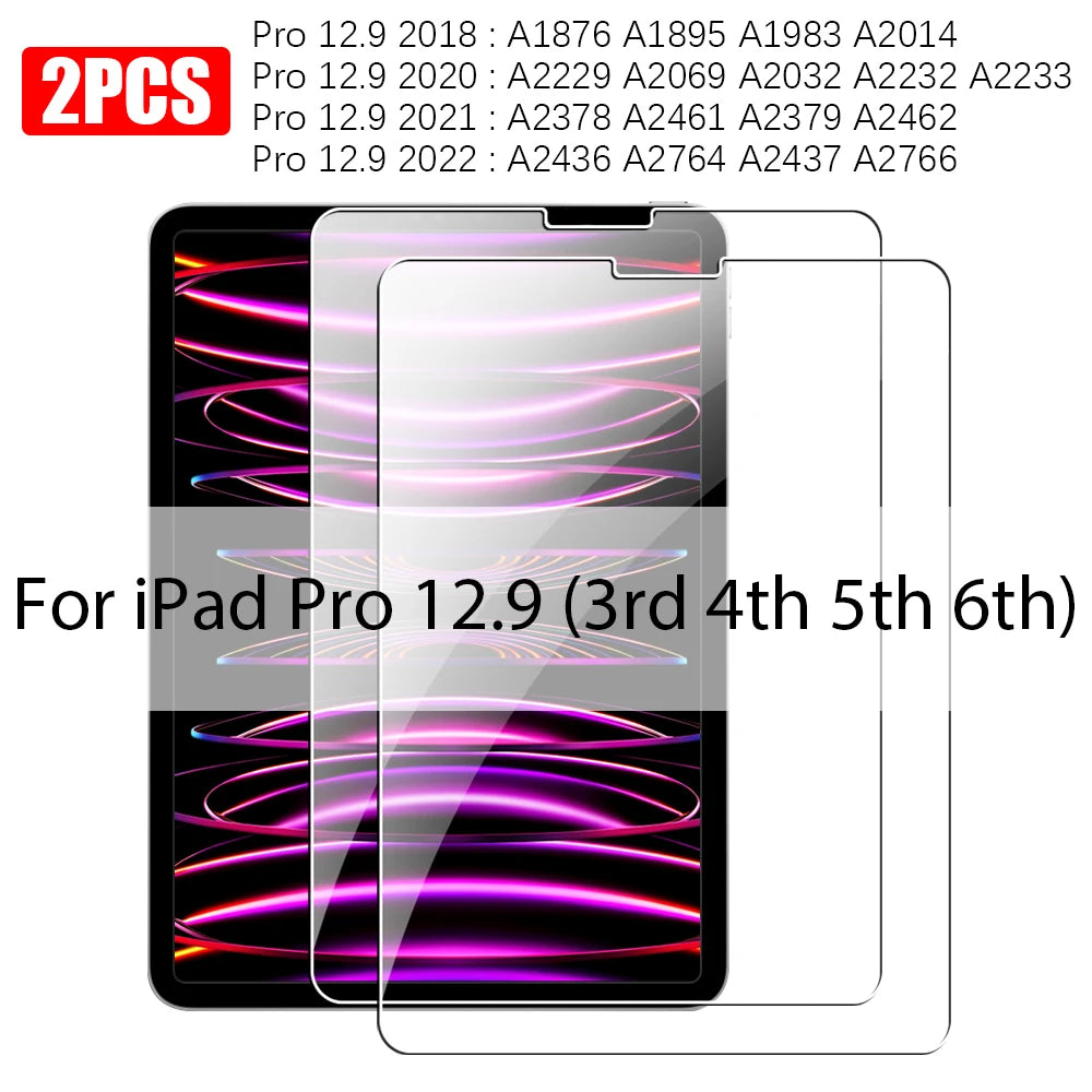 Tempered Glass For Ipad Pro 12.9 12 9 1st 2nd 3rd 4th 5th 6th Screen Protector For Ipad 12.9 2018 2020 2021 2022 Protective Film