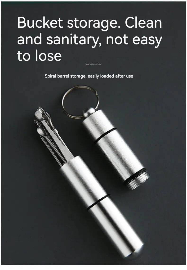 Stainless Steel Ear Picker Set Portable For Ear Puller Multi-Functional Ear Cleaning Safe Material Non-Slip Handle