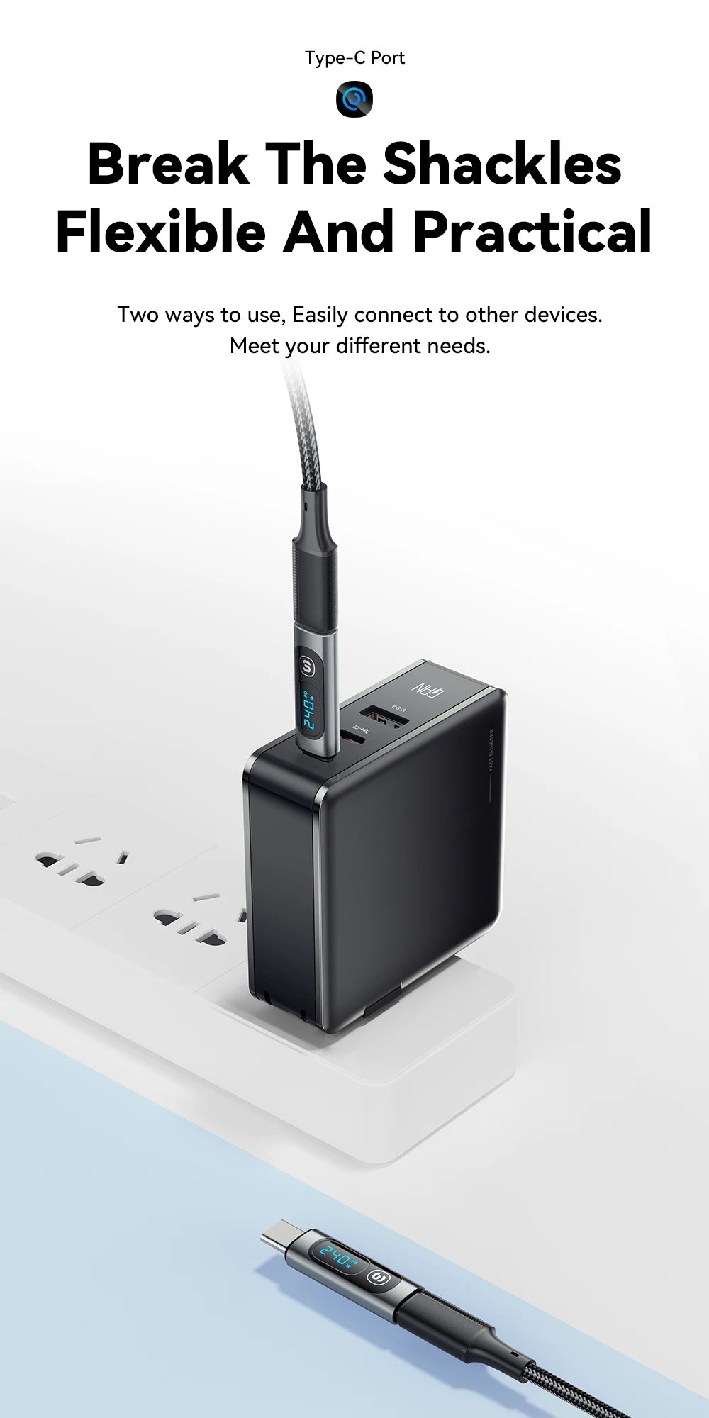 Essager 240W USB C Adapter Type C to USB C 3.0 2.0 OTG Connector Digital Display Data Adapter 100W For Macbook Pro Air Samsung