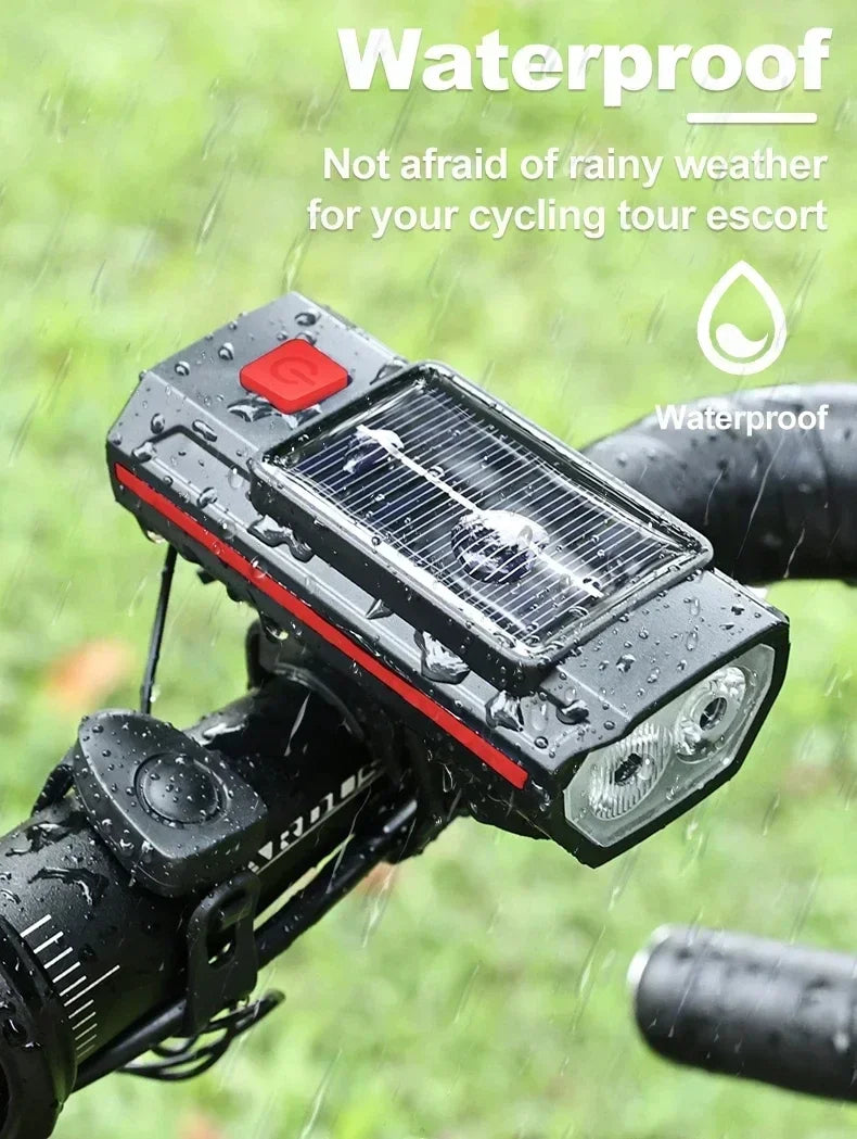 Bicycle Front Light USB Rechargeable with 120dB Horn Highlight Mtb Road Bike Headlight Night Riding Warning Lamp Cycling Light