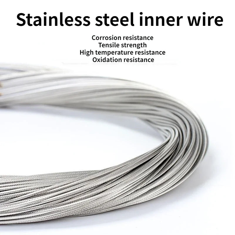 5pcs 1.7/2M MTB Bicycle Brake Line Bike Stainless Steel Gear Shift Cable Road Bike Speed Line Fixed Gear Inner Cable Line Wire