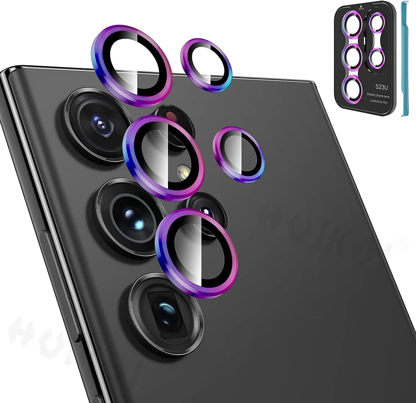 2 PCS for Samsung Galaxy S25 Ultra S24 Plus S23 Camera Lens Protector Tempered Glass Camera Cover Screen Protector Metal Scratch