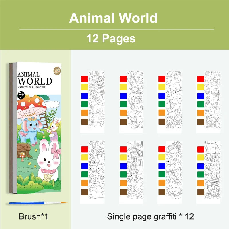 Coloring Books Portable Watercolor Painting Book Graffiti Picture Books Painting Drawing Toys For Children Gift