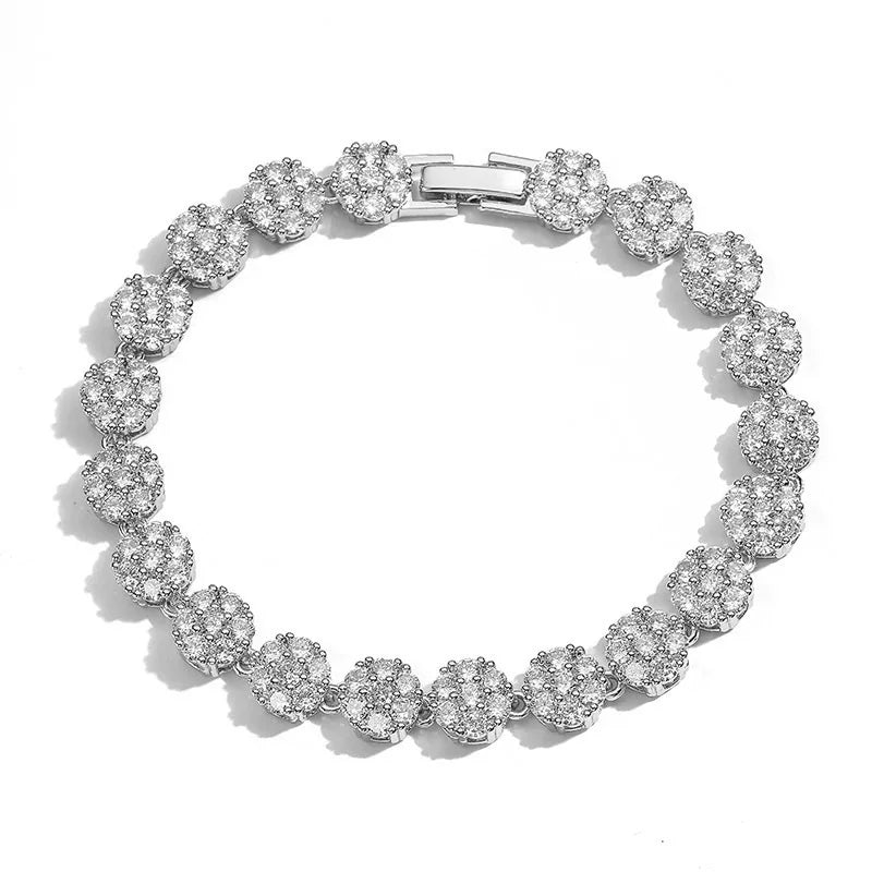 ZAKOL European And American Fashion Round AAA Zircon Bracelet Bangles Unisex Punk Style Hip-hop Jewelry