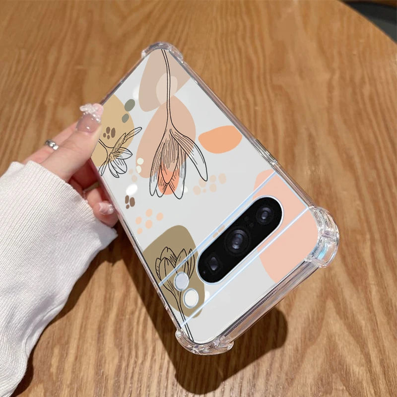 P ixel 8 Pro Plant Flower Transparent Phone Case For Google Pixel 8Pro 7A 8A 6 8 9 6Pro 9ProXL 7Pro 6A 7 9Pro Cover