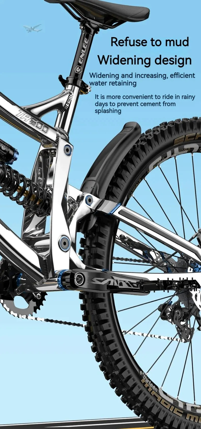 ENLEE Bike Mud Guard Bicycle Hard Shell Fenders Carbon Fiber Front/Rear Wheel Universal Mudguard MTB Bike Wings Mud Flaps Fender