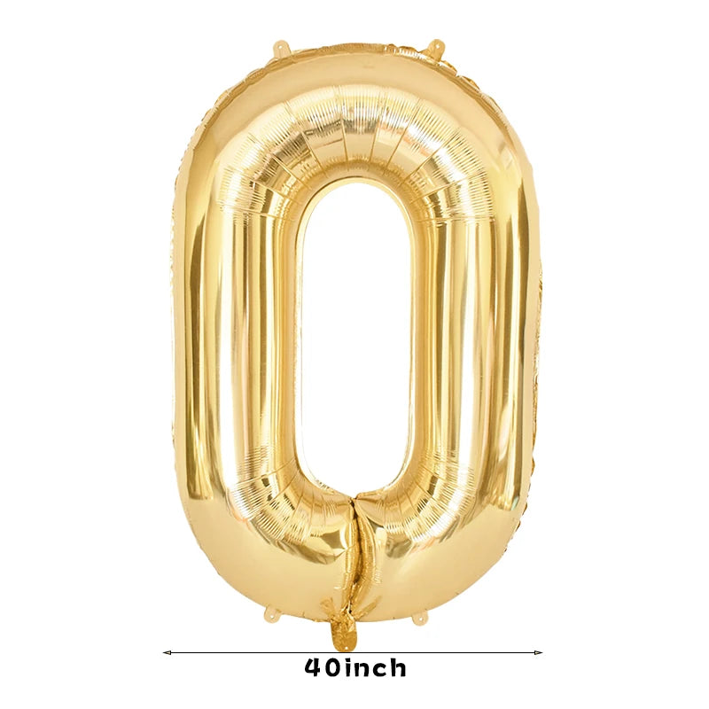 Gold Number Balloons 40 Inch Foil Balloon Adult Kids Birthday Anniversary Decoration Party Gold 0 1 2 3 4 5 6 7 8 9 Balloon