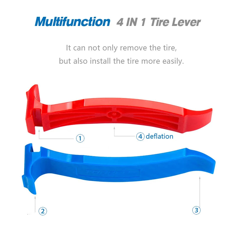 Bicycle Tyre Lever Road Bike Multifunction Tube Remover Tool Cycling 4-in-one Double-Head Repair Tire Lever with Deflation