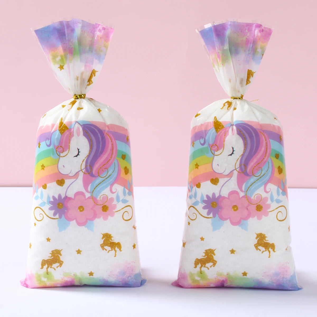 25/50/100pcs Unicorn Theme Candy Packing Bags Unicorn Birthday Party Decoration Kids Baby Shower Wedding Gift Bag Party Supplies