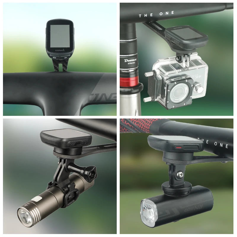 Bicycle Integrated Handlebar Computer Bracket for Garmin Bryton Wahoo Road Bike Speedometer Headlight Carbon Fiber Mount Stand