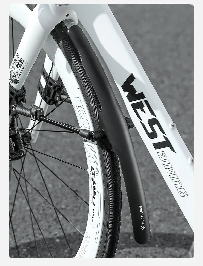 WEST BIKING Road Bike Fender Aerodynamic Lightweight Bicycle Mudguard Set Adjustable Front Rear Mud Protector Bike Accessories