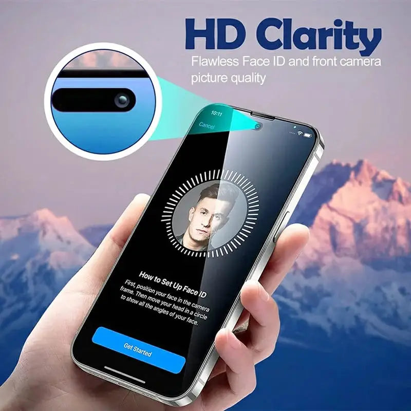 4PCS 500D Full Cover Protective Glass For iPhone 13 12 11 14 15 Pro Max Tempered Screen Protector iphone 14 15 16 PLUS Glas Film