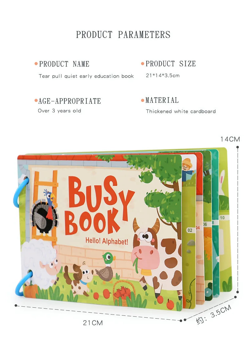 Puzzle Montessori Quiet Book Word Recognition Children's Early Education Enlightenment Stickers Book Toys