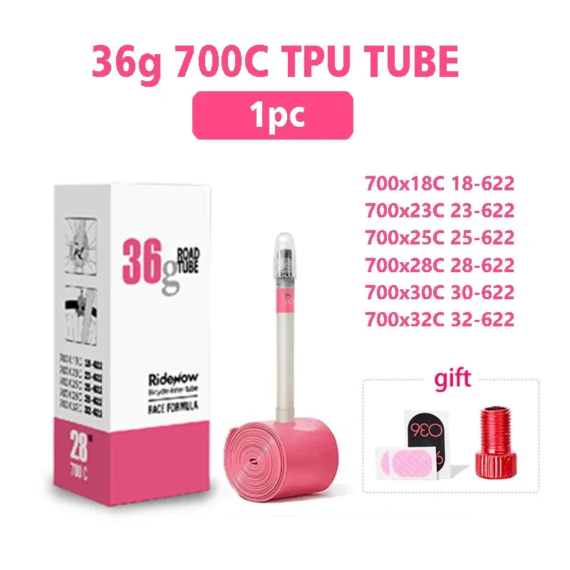 RideNow Ultralight Bike Inner Tube 700c Road Bicycle TPU Inner Tube French Valve Schrader SCHRADER Converter Bike inner Tubes