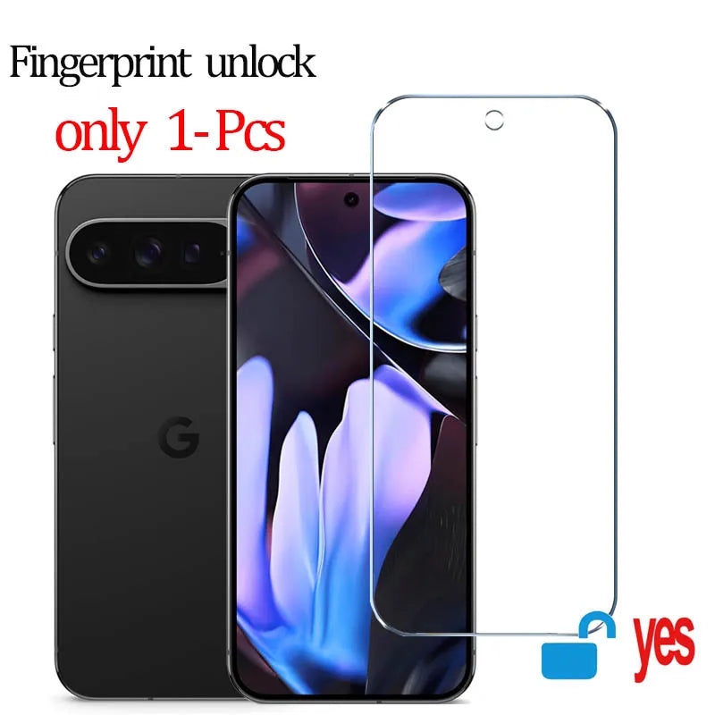 Fingerprint unlock Glass for Pixel 9 Pro 8A 9A 7 6A 7A 8 Pro Screen Protector Pixel 9 Pro XL Tempered Glass for Google Pixel 9