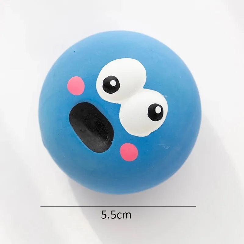 1-3PC Pet Squeaky Toys Pet Ball Toys Dog Chewing Rubber Ball Cleaning Tooth Dog Chew Toy For Dogs Bite Resistant Sounder Pet Supplies
