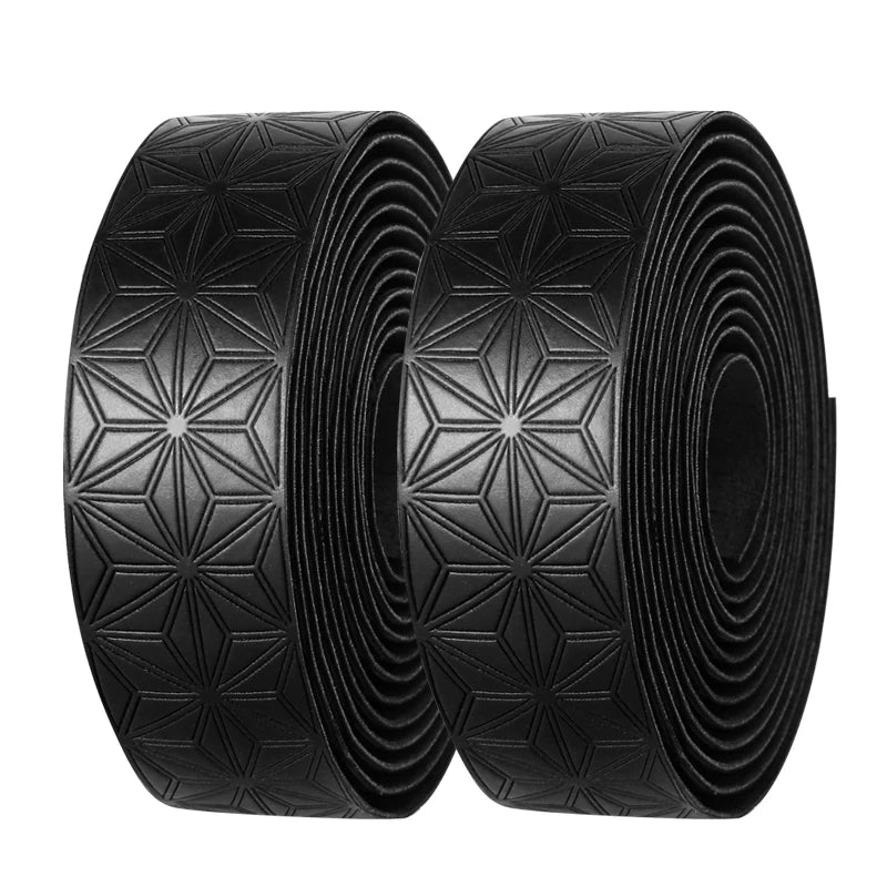 1 Pair Anti-Slip Road Bike Handlebar Tape PU Shock Handle Bar Tape w/ Bar End Plugs Bicycle PU Anti-Vibration Wrap Tape Bartape