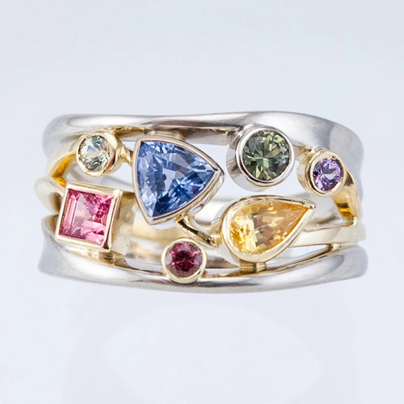 Aesthetic Enamel Flower Finger Ring for Women Wedding Party New 2023 Ring Silver Color Luxury Cubic Zirconia Jewelry Gift