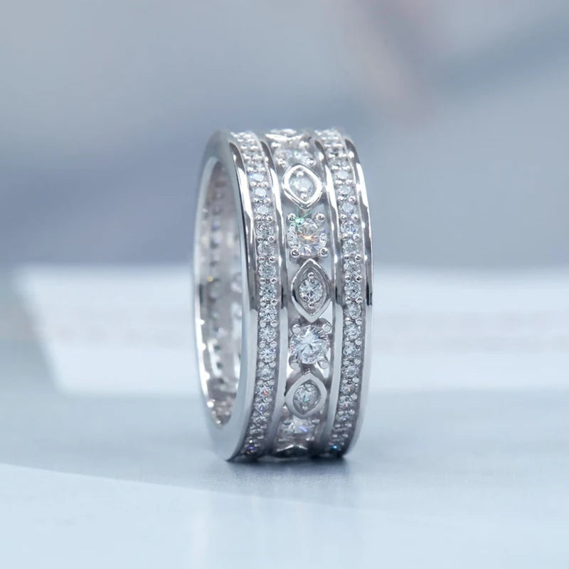 Hot Fashion Wedding Rings for Women Modern Design Sparkling Cubic Zircon Crystal Rings Luxury Silver Color Female Jewelry