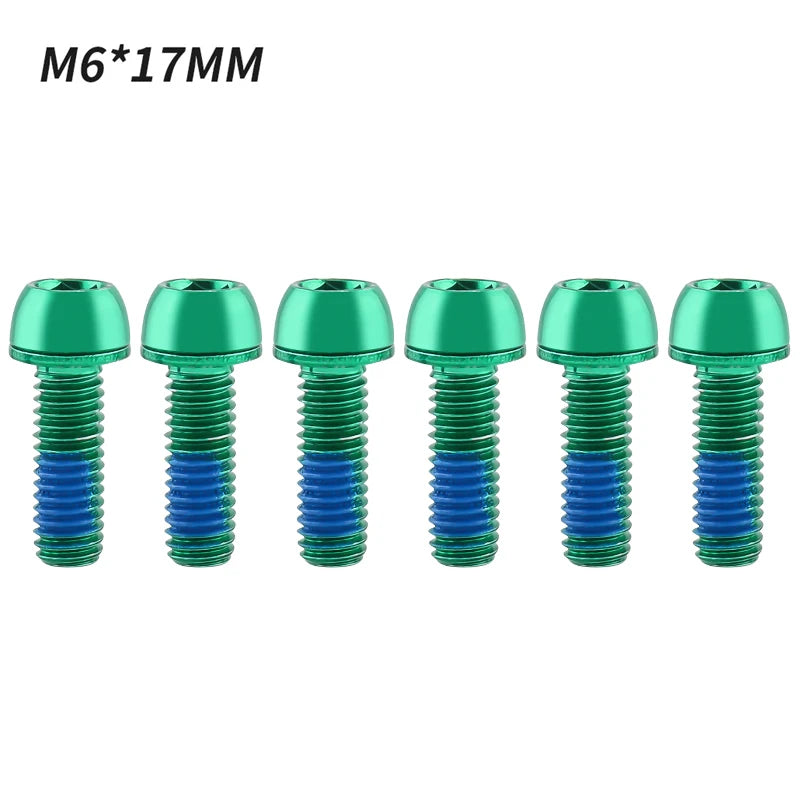 MUQZI 6pcs M6x17mm Disc Brake Caliper Bolts Bike Stem Bolt MTB Crank Arm Screw With Washer Bicycle Parts