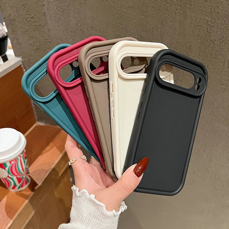 Soft TPU Solid Color Case For Google Pixel 8 Pro 8A 7A Pixel 9 Pro XL Shockproof Silicone Cover For Pixel 7 8 9 Pro Phone Cases