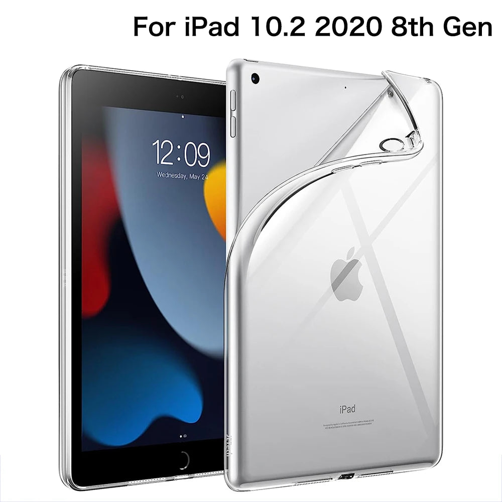For iPad 10th 10.9 2022 7 8 9th Gen 10.2 Air 5 6 13 Case TPU Silicon Transparent Cover For iPad Pro 9.7 10.5 11 13 Mini 3 4 5 6