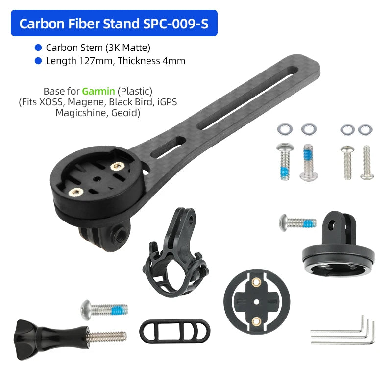 Bicycle Integrated Handlebar Computer Bracket for Garmin Bryton Wahoo Road Bike Speedometer Headlight Carbon Fiber Mount Stand