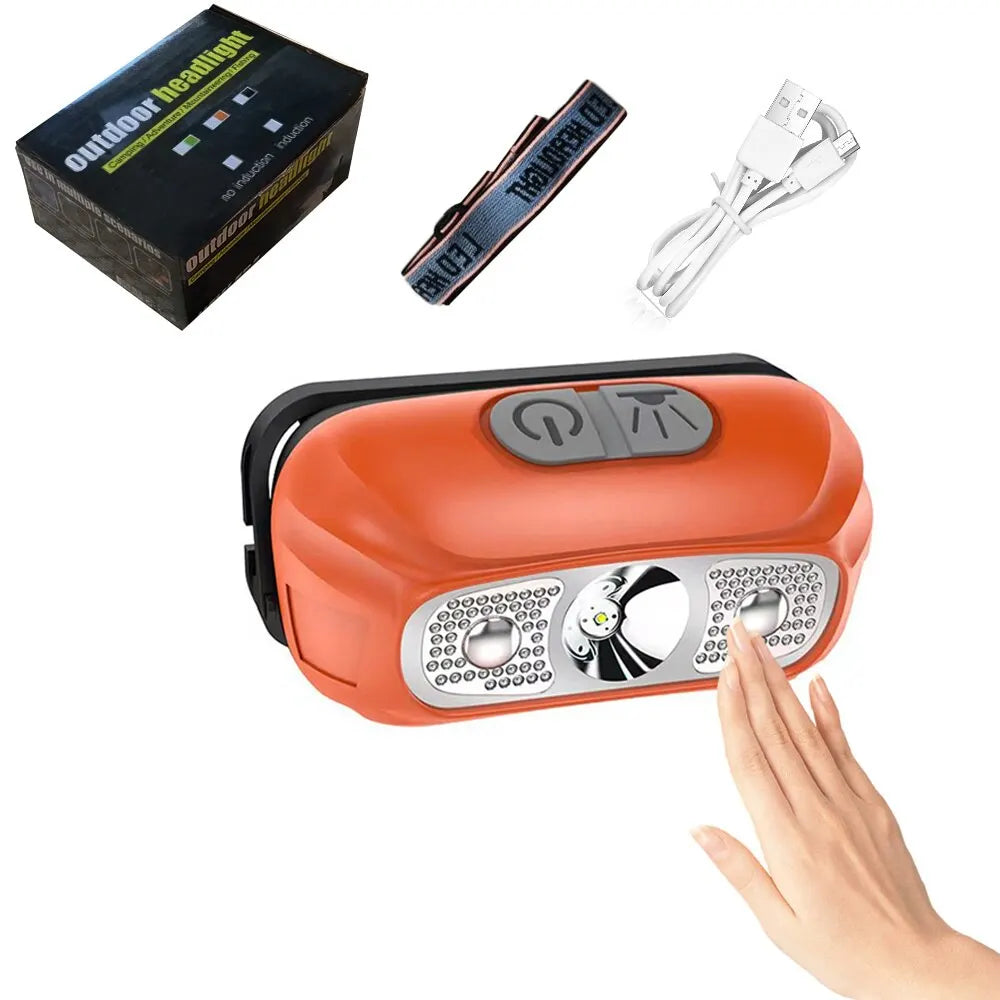 Sensor Headlamp LED High Bright Rechargeable Headlights COB Waterproof Fishing Camping Cycling Induction Head Light