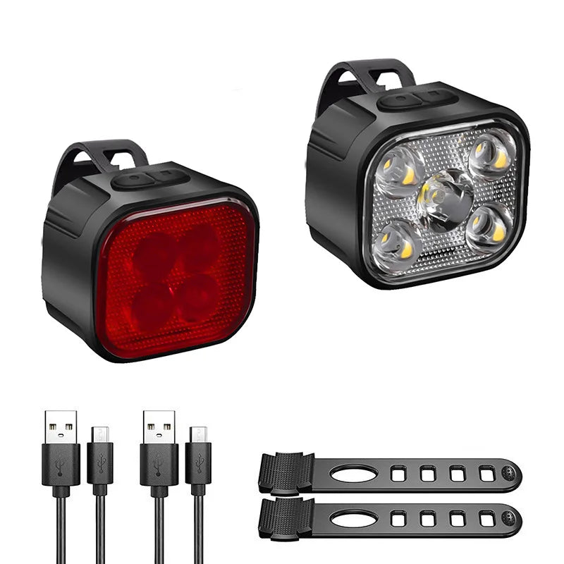 Bicycle Lights High Bright Cycling Lamp Front and Rear USB Rechargeable MTB Bike Headlight Taillight Waterproof Lantern Lighting
