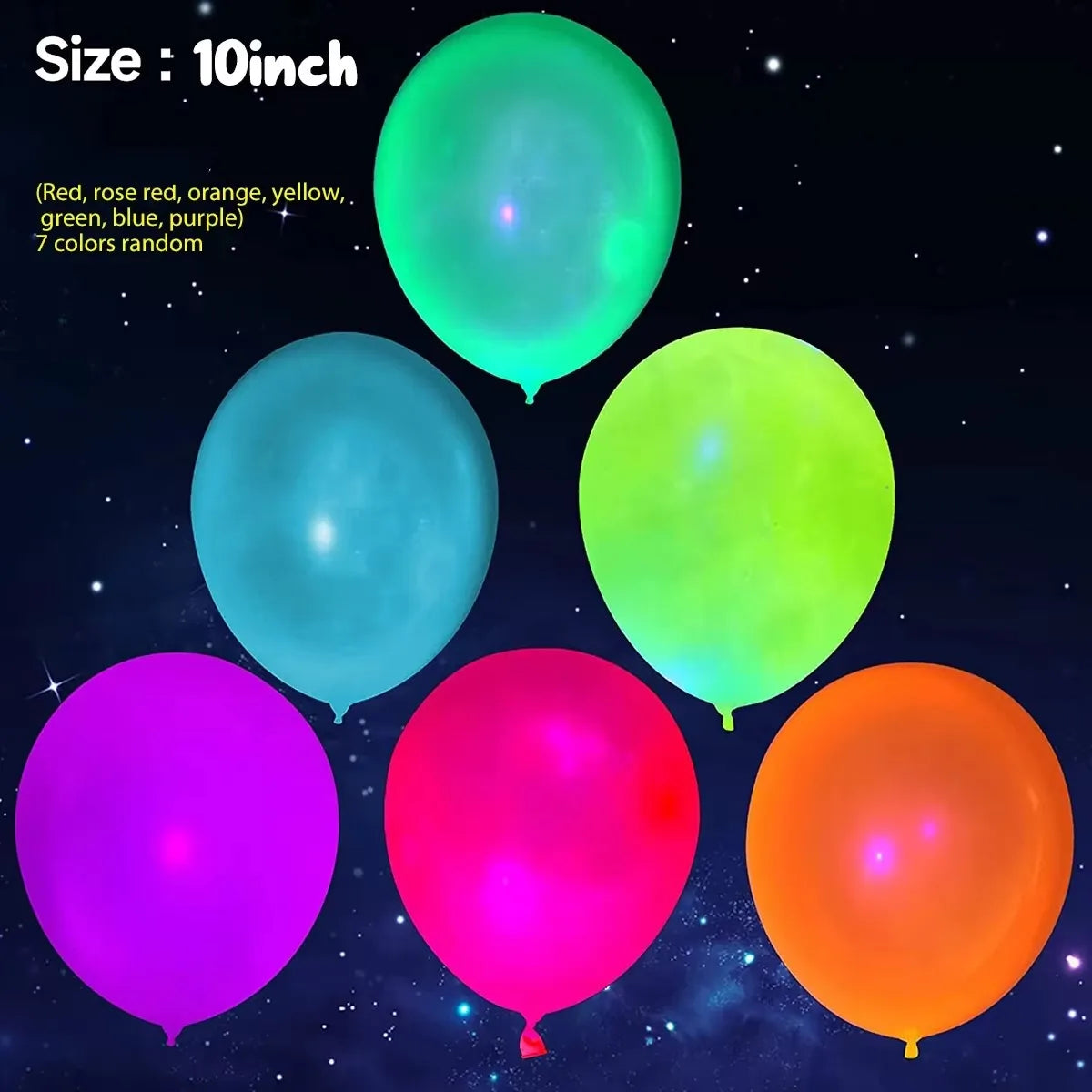 12pcs Neon Glow Balloons Reusable Glow in the Dark Baloon Neon Glow Party Balloon Fluorescent Birthday Party Decor Kids