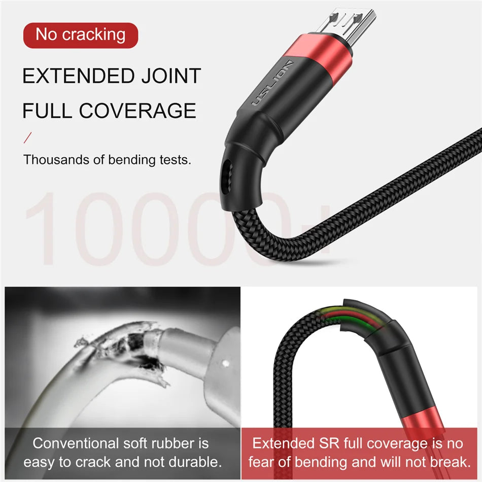 USLION 5A Micro USB Cable Fast Charger for Samsung Xiaomi LG