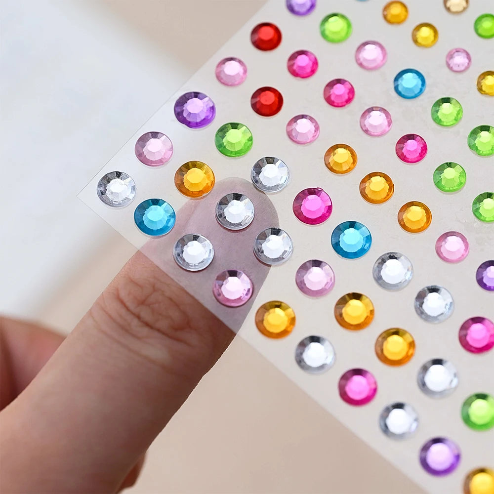 1Pcs Face Diamond Gem Sticker 5D Colorful Rhinestone Tattoo Eyeshadow Stickers fo Festival Nail Body Makeup Bling Jewel DIY Deco