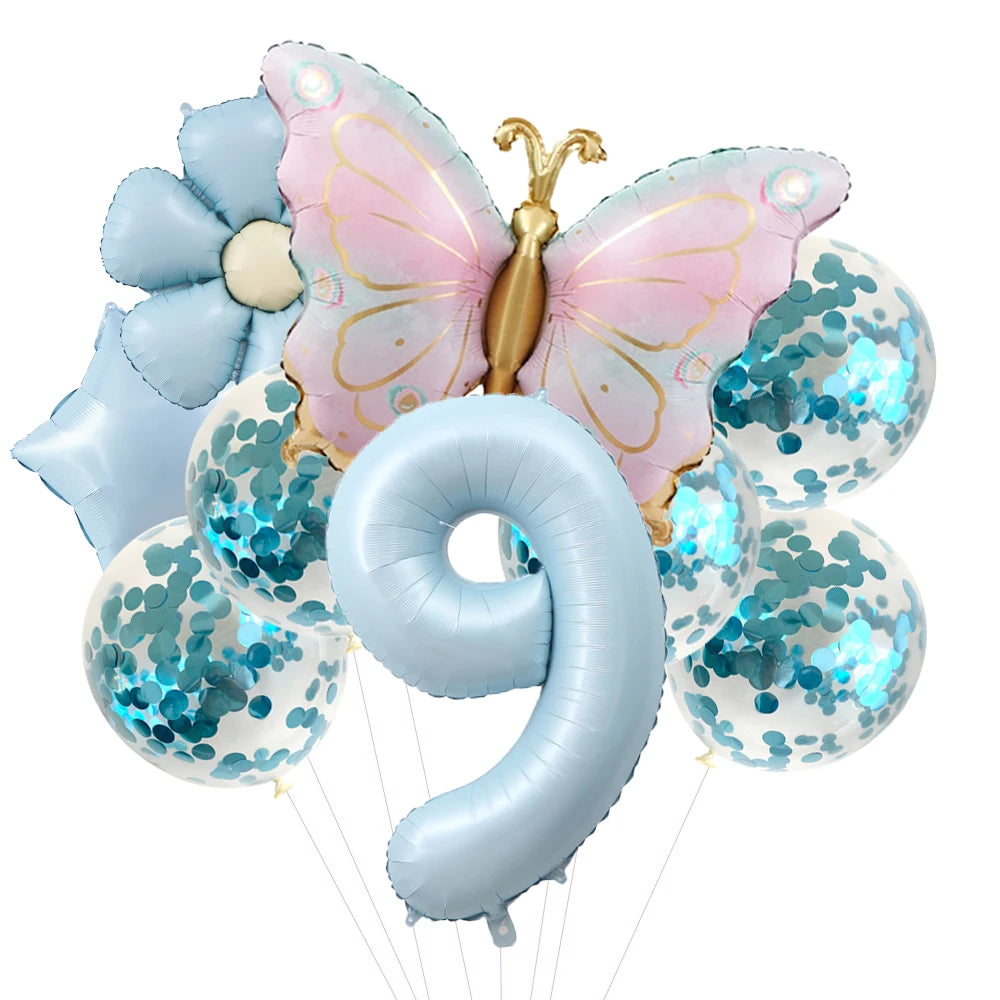 Butterfly Balloons 5th Birthday Decor for Girls Pink Butterfly Foil Balloons for Butterfly Themed Party Wedding Birthday Decors