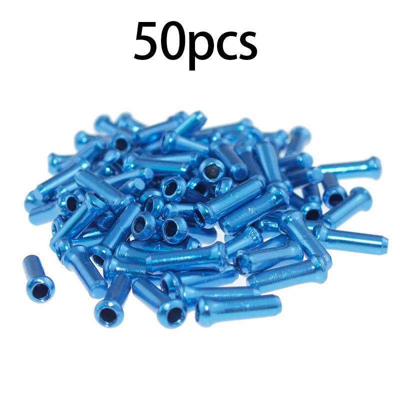 50/100pcs Bicycle Cable End Caps Aluminum Alloy Bike Brake Shifter Cable Tips Wire End Cap Multiple Colors Bike Line Core Caps