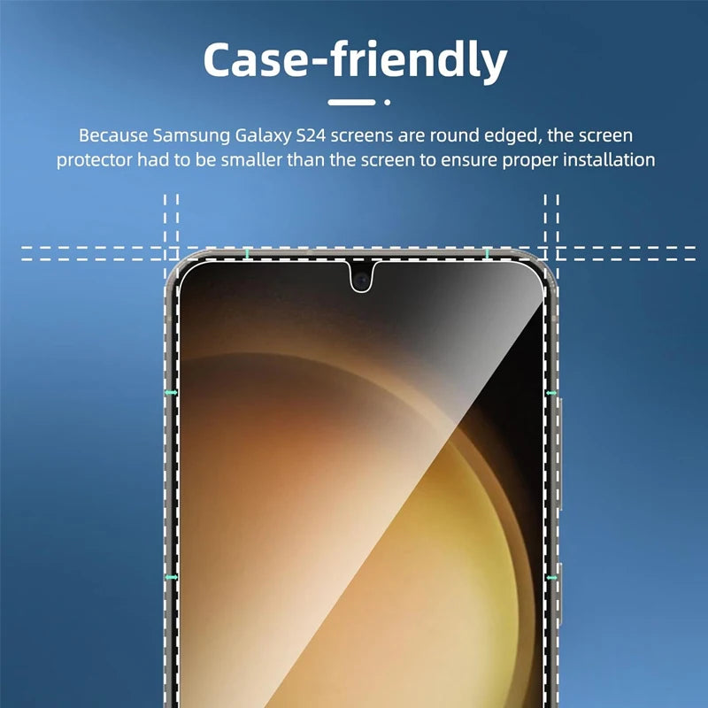 2+2 Fingerprint Scanning Glass for Samsung S25 S24 S23 S22 S21 Screen Protector for Galaxy S25 Ultra Camera Protector S24 FE