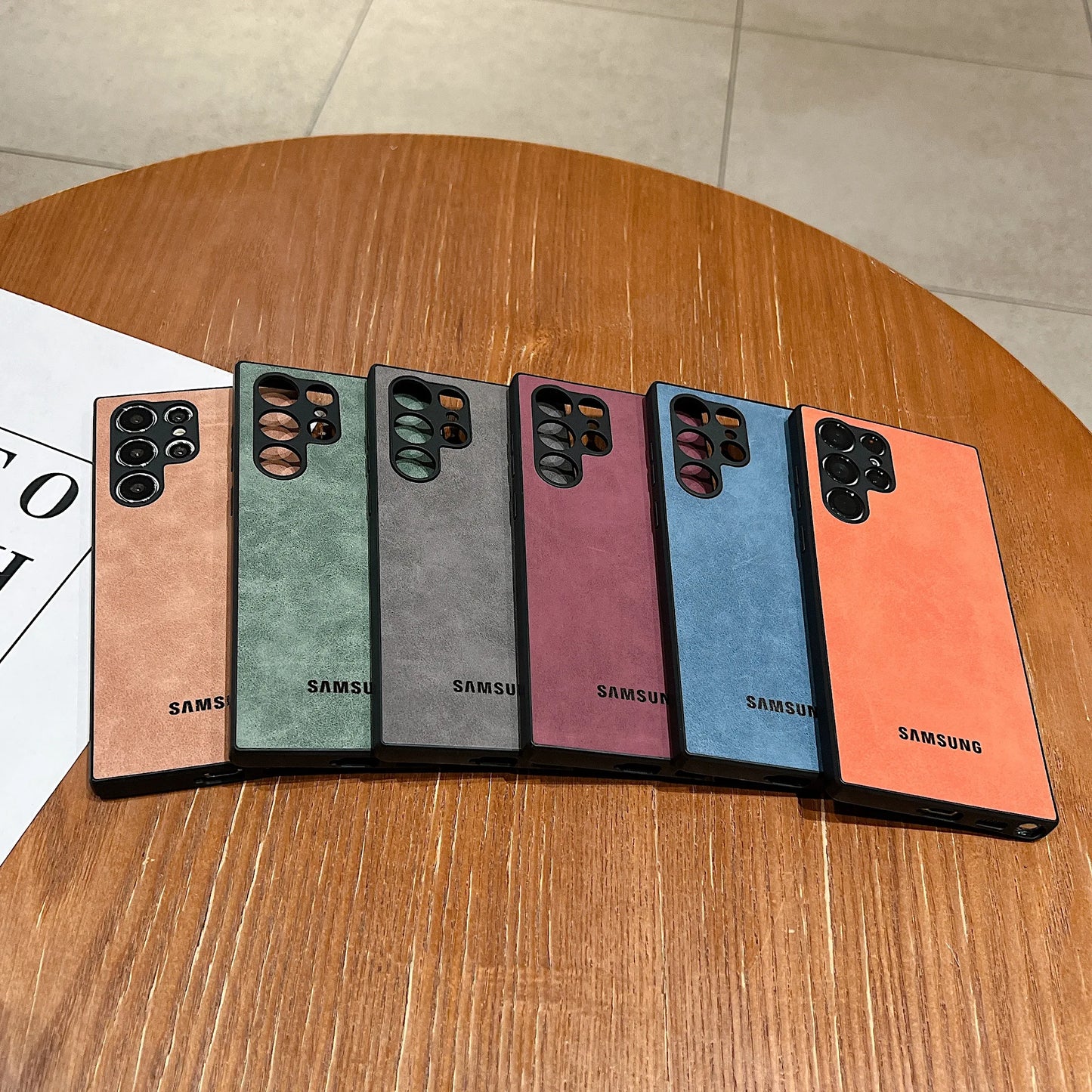 Full Lens Protector Case Samsung Galaxy S25 S24 S23 FE S22 S21 Ultra Plus Sheepskin Leather Back Cover Soft Lambskin Shockproof