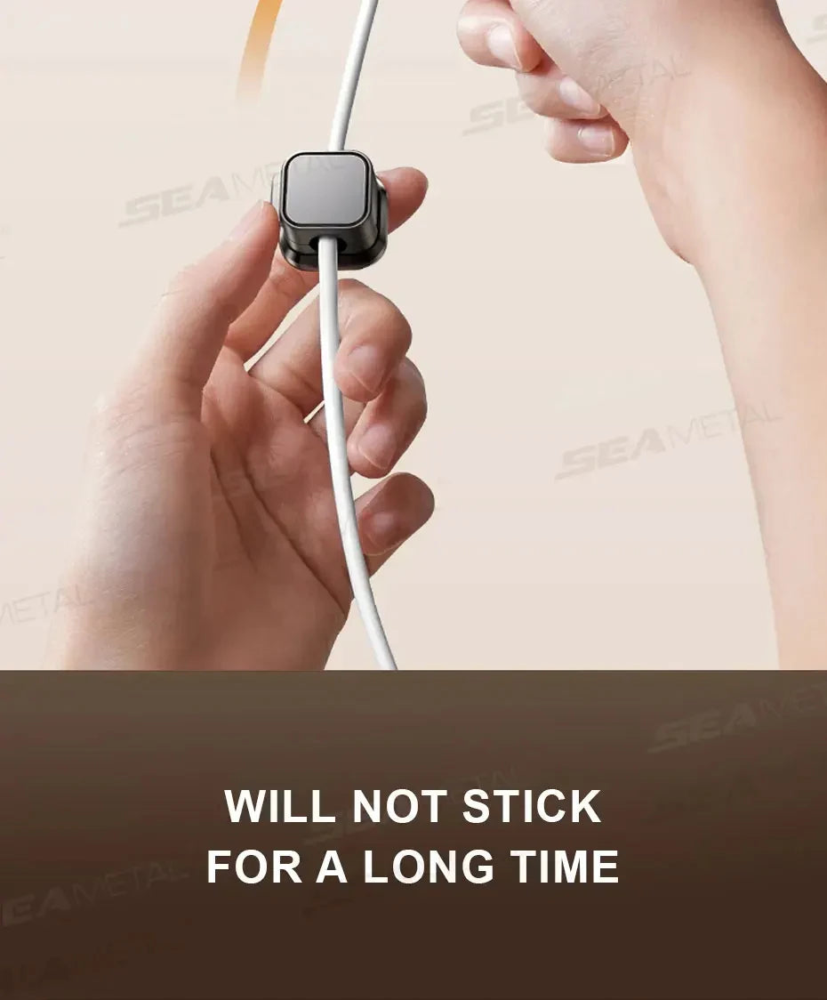 SEAMETAL 10Pcs Magnetic Cable Holder Self Adhesive Cord Clip Smooth Pulling Charging Cable Keeper Wire Clip for Car/Home/Office